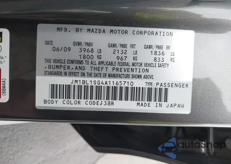 2010 Mazda Mazda3 I Touring z USA, uszkodzony, nr VIN JM1BL1SG4A1165710